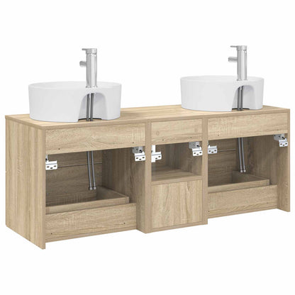 Bathroom Cabinet Set 3 pcs Sonoma Oak 49.5 x 44.5 x 65 cm