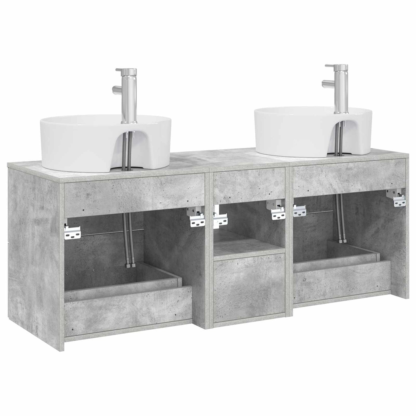 Bathroom Cabinet Set 3 pcs Concrete Grey 49.5 x 44.5 x 65 cm