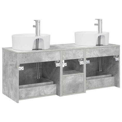 Bathroom Cabinet Set 3 pcs Concrete Grey 49.5 x 44.5 x 65 cm