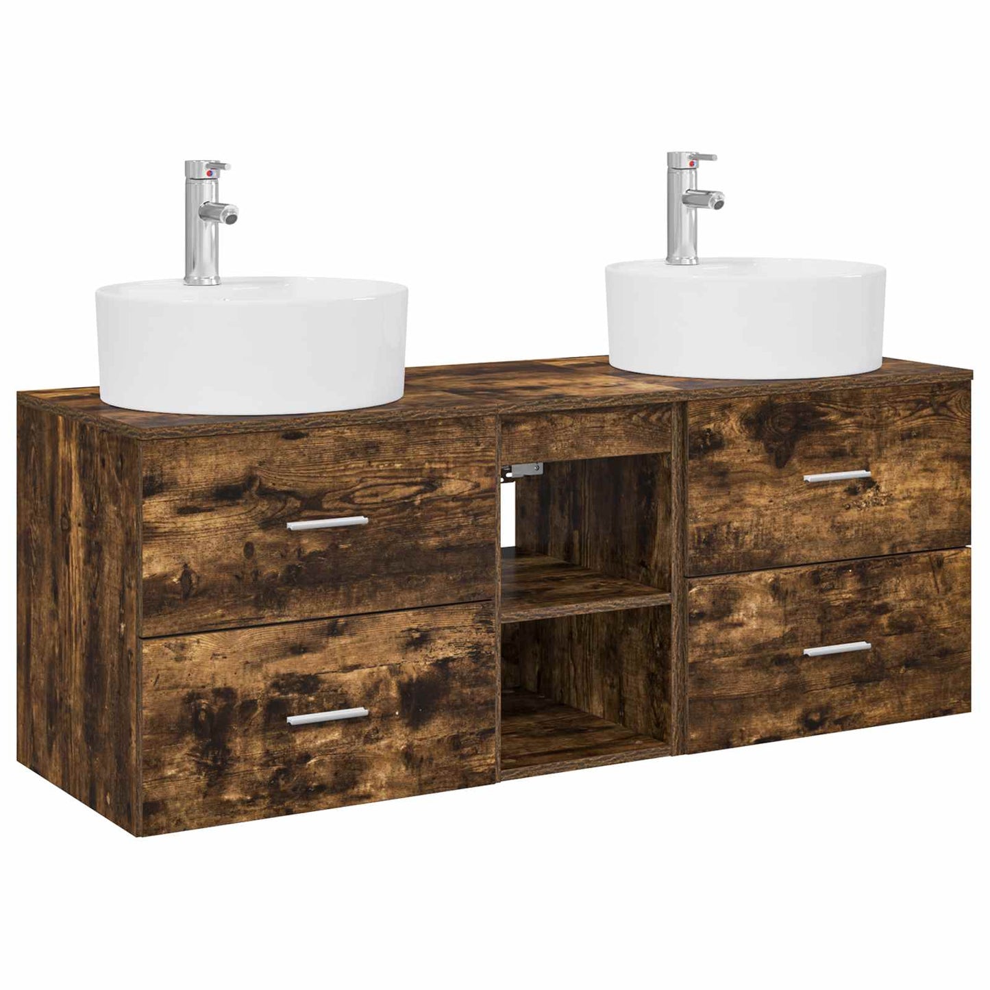 Bathroom Cabinet Set 3 pcs Smoked Oak 49.5 x 44.5 x 65 cm