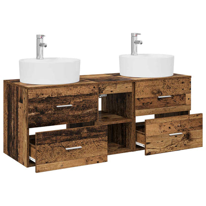 Bathroom Cabinet Set 3 pcs Old Wood 49.5 x 44.5 x 65 cm
