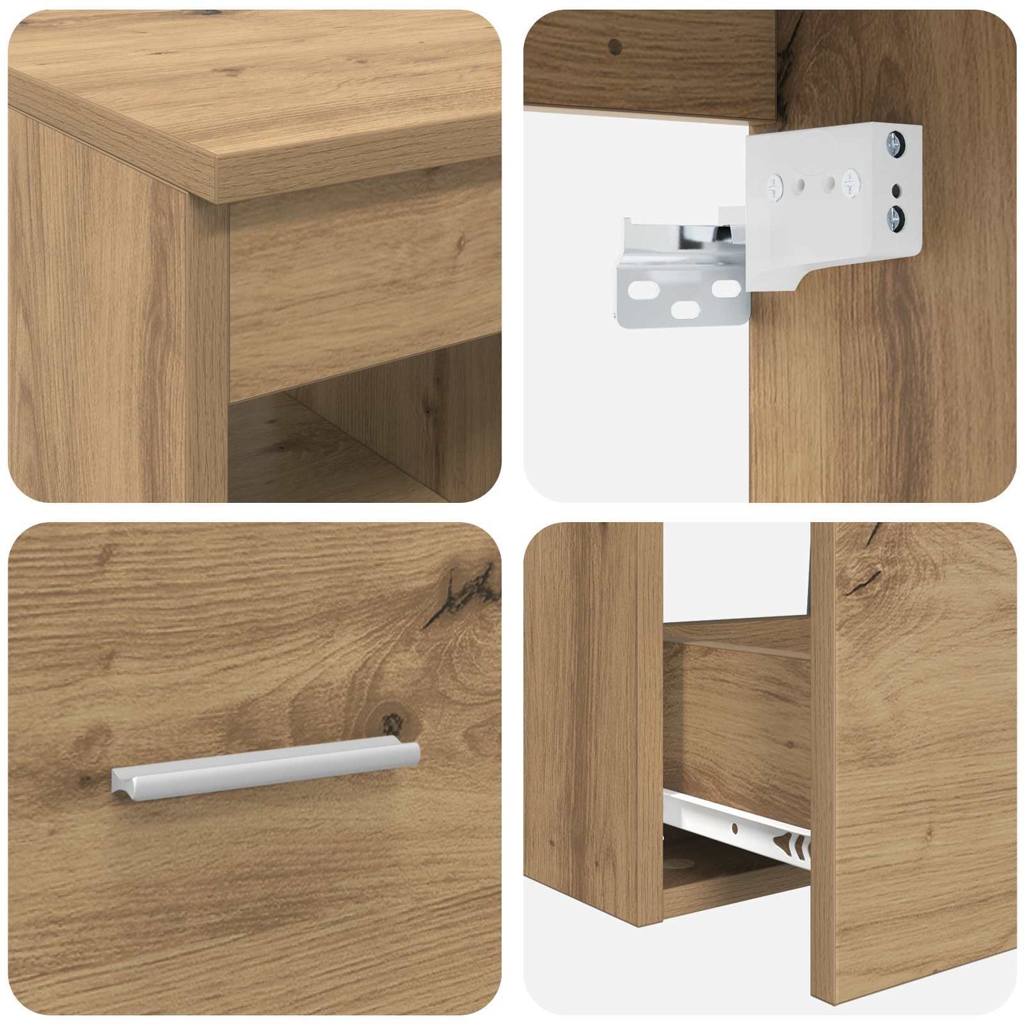 Bathroom Cabinet Set 3 pcs Artisan Oak 49.5 x 44.5 x 65 cm