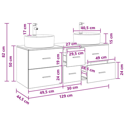 Bathroom Furniture Set 3 pcs White 49.5 x 44.5 x 65 cm