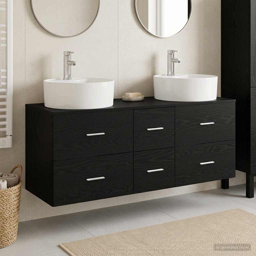 Bathroom Furniture Set 3 pcs Black 49.5 x 44.5 x 65 cm