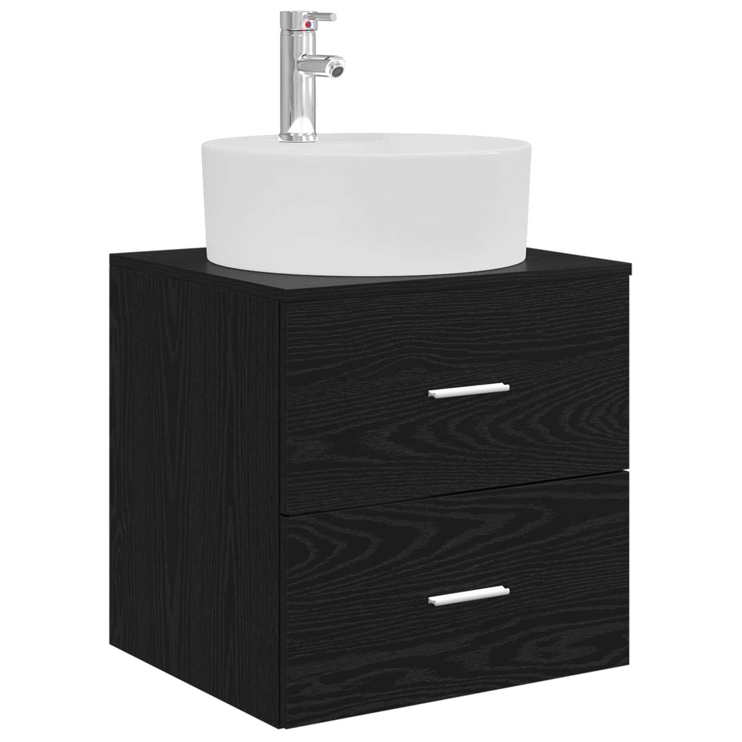 Bathroom Furniture Set 3 pcs Black 49.5 x 44.5 x 65 cm