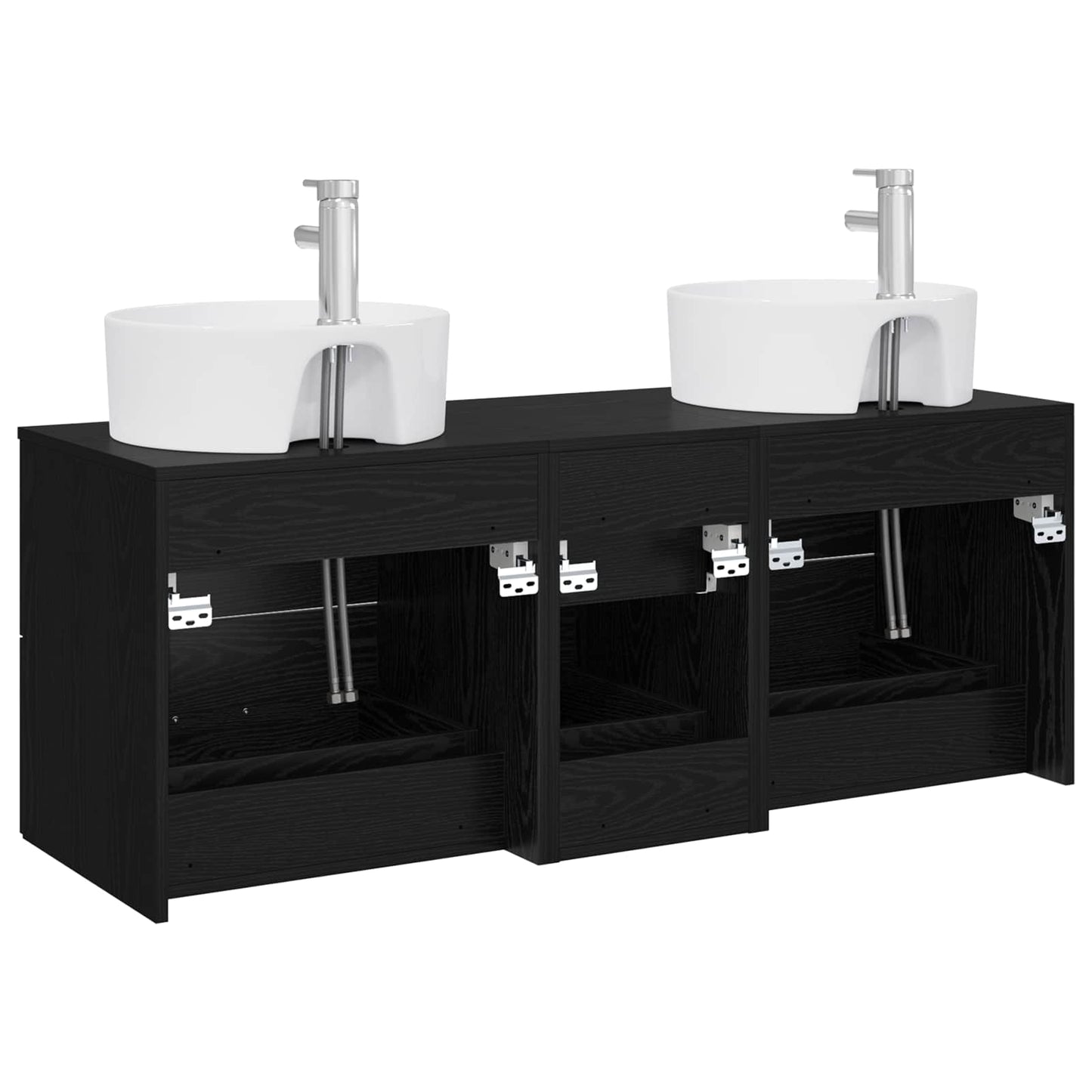 Bathroom Furniture Set 3 pcs Black 49.5 x 44.5 x 65 cm