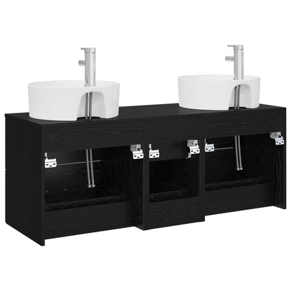 Bathroom Furniture Set 3 pcs Black 49.5 x 44.5 x 65 cm