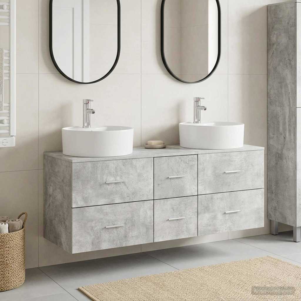 Bathroom Furniture Set 3 pcs Concrete Grey 49.5 x 44.5 x 65 cm