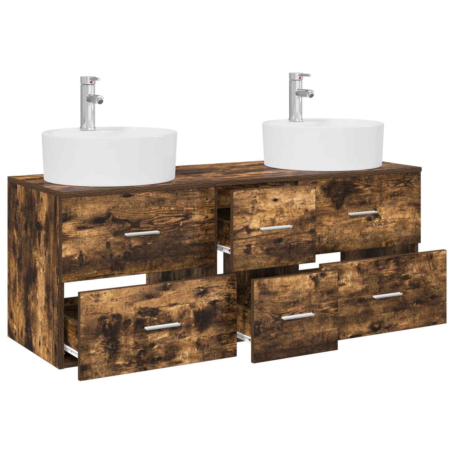 Bathroom Furniture Set 3 pcs Smoked Oak 49.5 x 44.5 x 65 cm