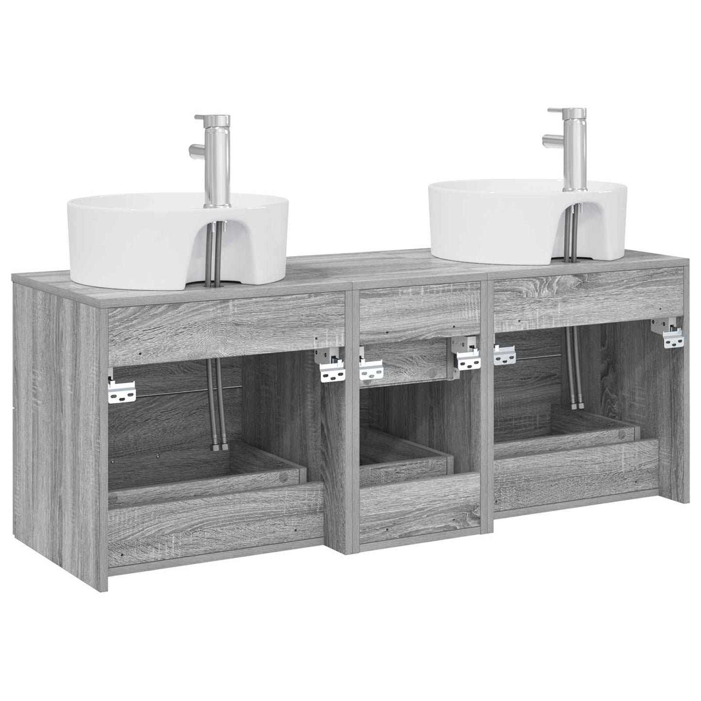 Bathroom Furniture Set 3 pcs Grey Sonoma 49.5 x 44.5 x 65 cm