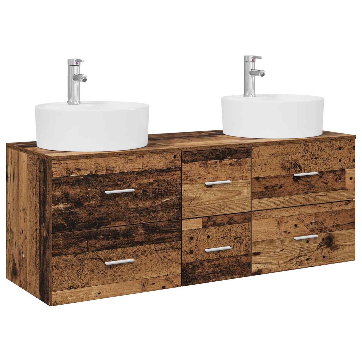 Bathroom Furniture Set 3 pcs Old Wood 49.5 x 44.5 x 65 cm