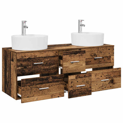 Bathroom Furniture Set 3 pcs Old Wood 49.5 x 44.5 x 65 cm
