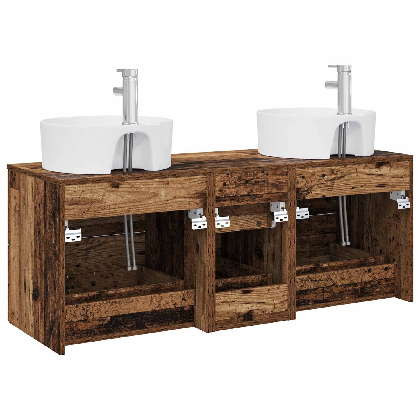 Bathroom Furniture Set 3 pcs Old Wood 49.5 x 44.5 x 65 cm