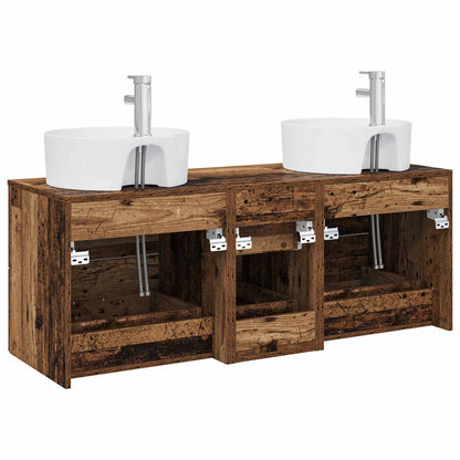 Bathroom Furniture Set 3 pcs Old Wood 49.5 x 44.5 x 65 cm