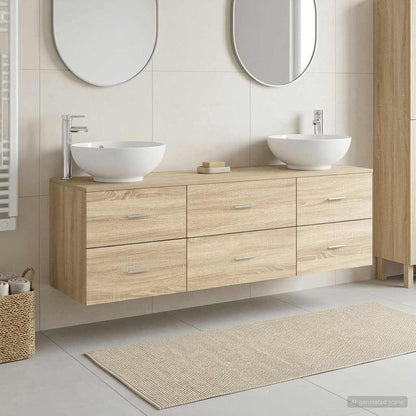 Bathroom Furniture Set 3 pcs Sonoma Oak 49.5 x 44.5 x 65 cm