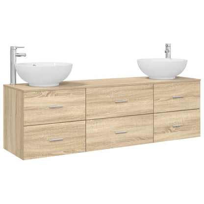 Bathroom Furniture Set 3 pcs Sonoma Oak 49.5 x 44.5 x 65 cm