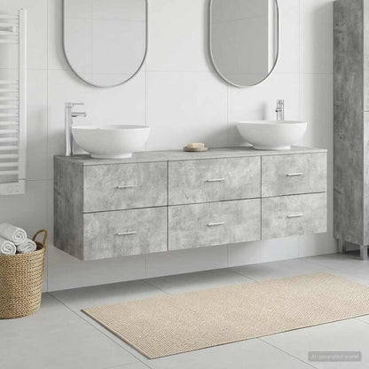 Bathroom Furniture Set 3 pcs Concrete Grey 49.5 x 44.5 x 65 cm
