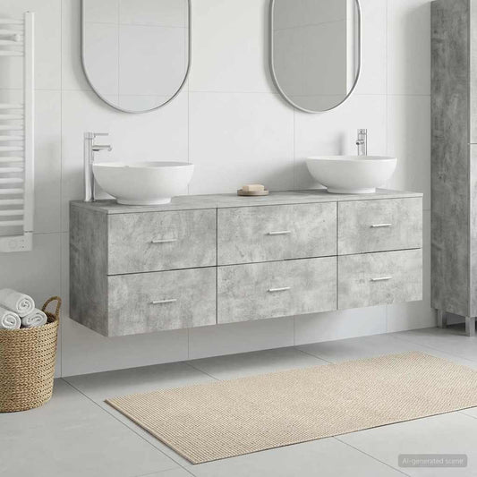 Bathroom Furniture Set 3 pcs Concrete Grey 49.5 x 44.5 x 65 cm