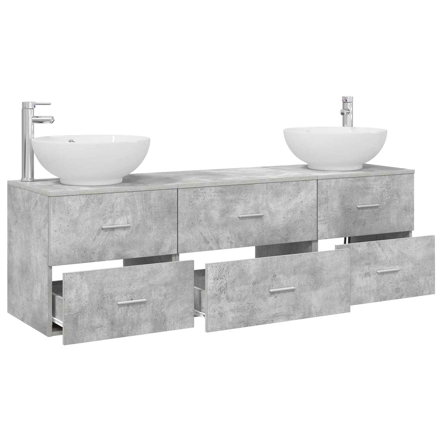 Bathroom Furniture Set 3 pcs Concrete Grey 49.5 x 44.5 x 65 cm