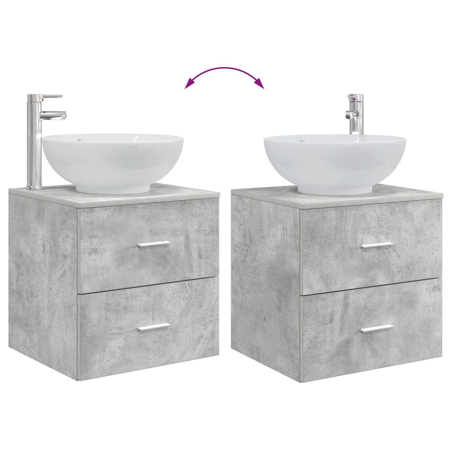 Bathroom Furniture Set 3 pcs Concrete Grey 49.5 x 44.5 x 65 cm