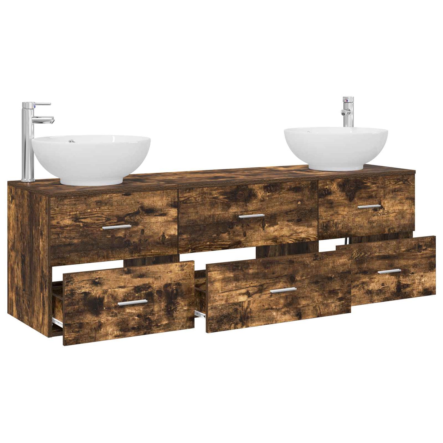Bathroom Furniture Set 3 pcs Smoked Oak 49.5 x 44.5 x 65 cm