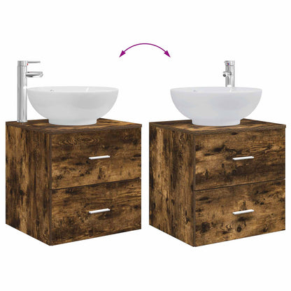 Bathroom Furniture Set 3 pcs Smoked Oak 49.5 x 44.5 x 65 cm