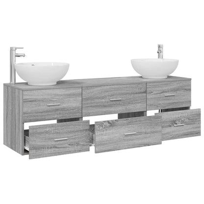 Bathroom Furniture Set 3 pcs Grey Sonoma 49.5 x 44.5 x 65 cm