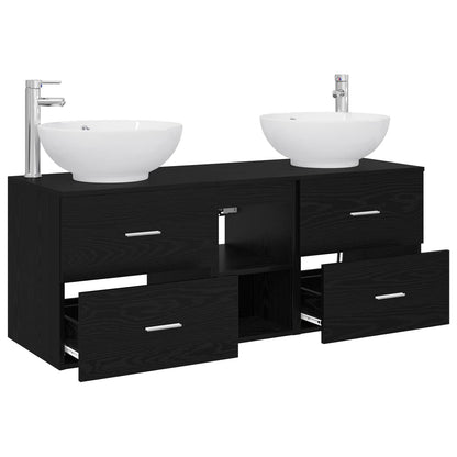 Bathroom Furniture Set 3 pcs Black 49.5 x 44.5 x 65 cm