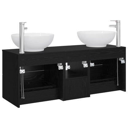 Bathroom Furniture Set 3 pcs Black 49.5 x 44.5 x 65 cm