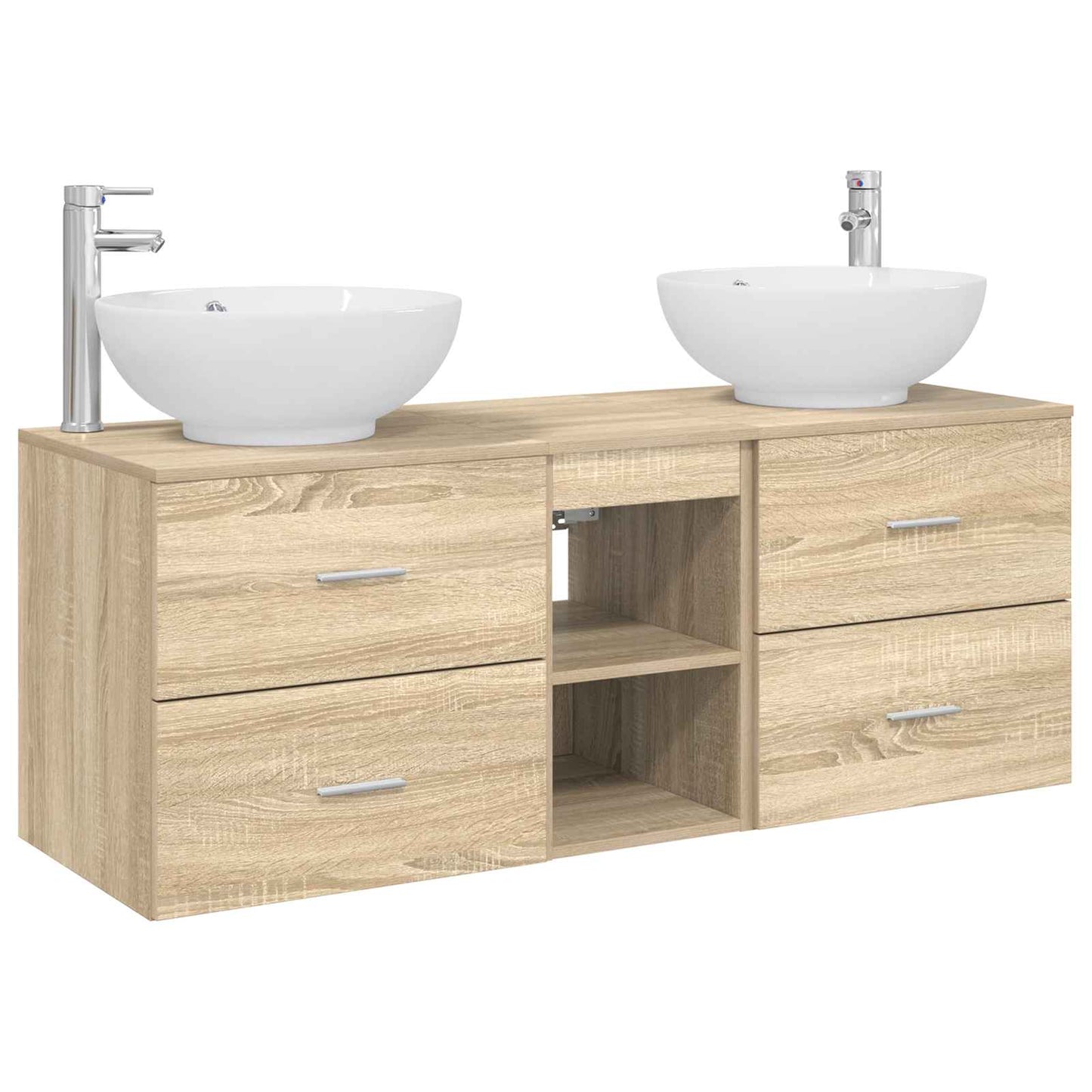 Bathroom Furniture Set 3 pcs Sonoma Oak 49.5 x 44.5 x 65 cm