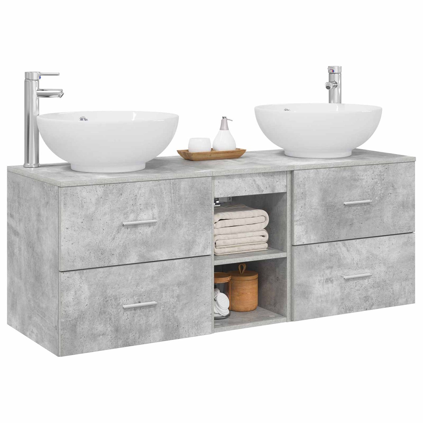 Bathroom Furniture Set 3 pcs Concrete Grey 49.5 x 44.5 x 65 cm