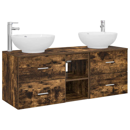 Bathroom Furniture Set 3 pcs Smoked Oak 49.5 x 44.5 x 65 cm