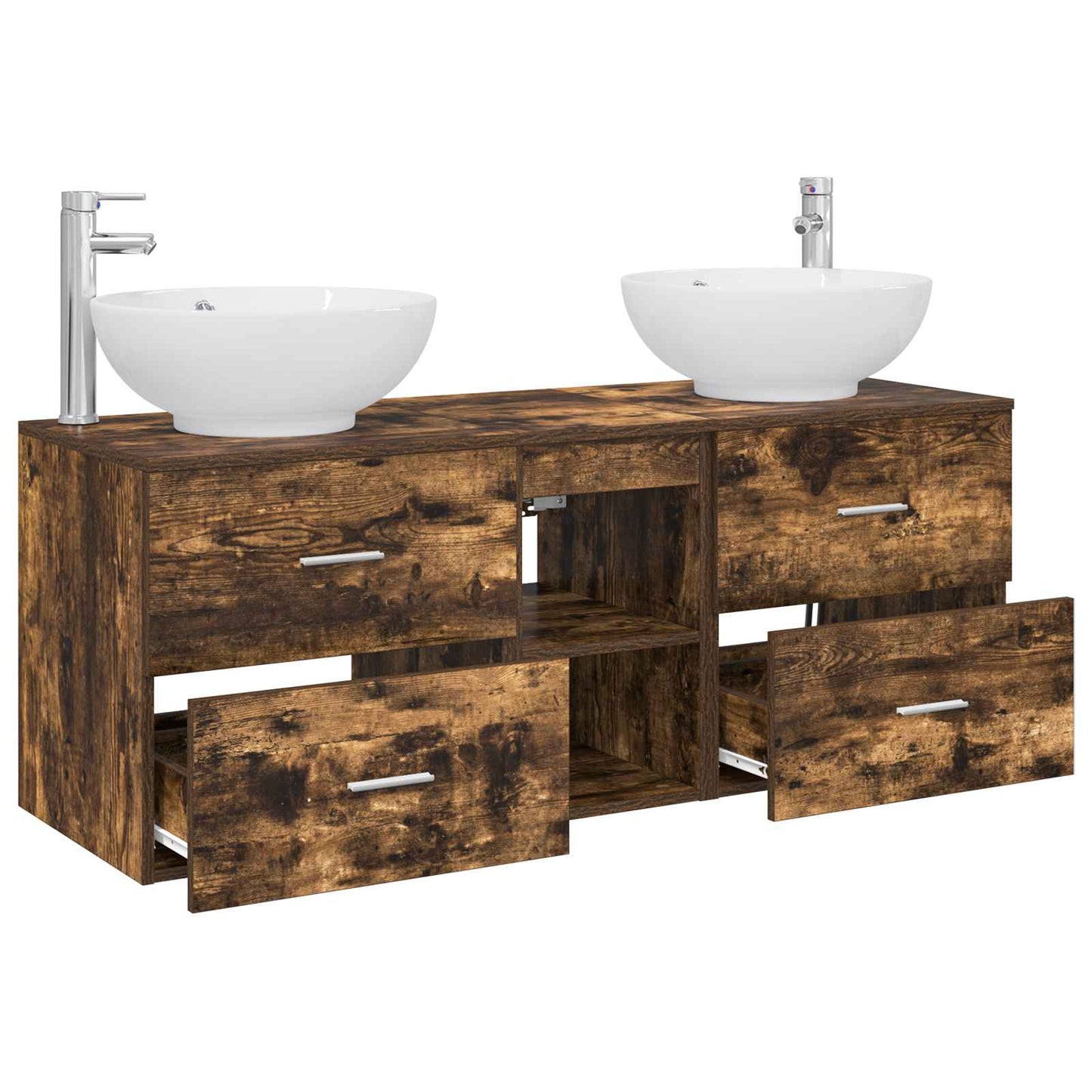 Bathroom Furniture Set 3 pcs Smoked Oak 49.5 x 44.5 x 65 cm