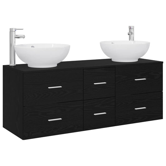 Bathroom Furniture Set 3 pcs Black 49.5 x 44.5 x 65 cm