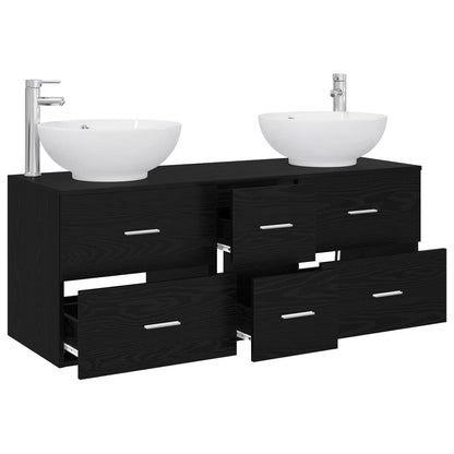 Bathroom Furniture Set 3 pcs Black 49.5 x 44.5 x 65 cm