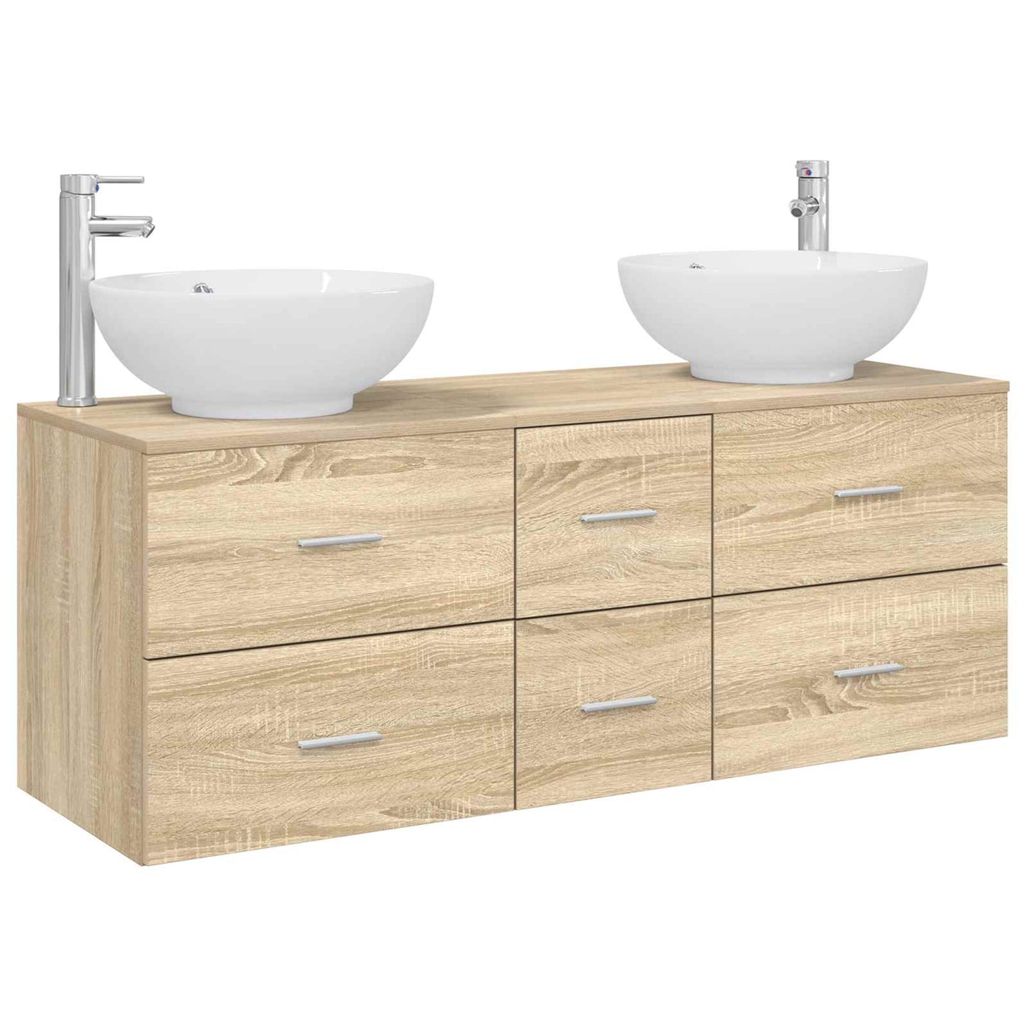 Bathroom Furniture Set 3 pcs Sonoma Oak 49.5 x 44.5 x 65 cm
