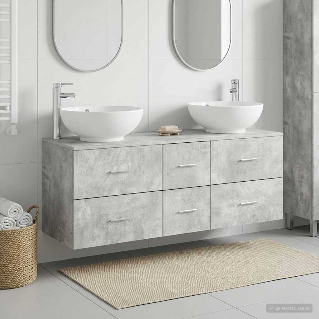 Bathroom Furniture Set 3 pcs Concrete Grey 49.5 x 44.5 x 65 cm