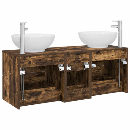 Bathroom Furniture Set 3 pcs Smoked Oak 49.5 x 44.5 x 65 cm