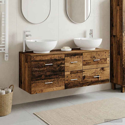 Bathroom Furniture Set 3 pcs Old Wood 49.5 x 44.5 x 65 cm