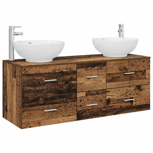Bathroom Furniture Set 3 pcs Old Wood 49.5 x 44.5 x 65 cm
