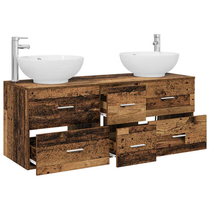 Bathroom Furniture Set 3 pcs Old Wood 49.5 x 44.5 x 65 cm