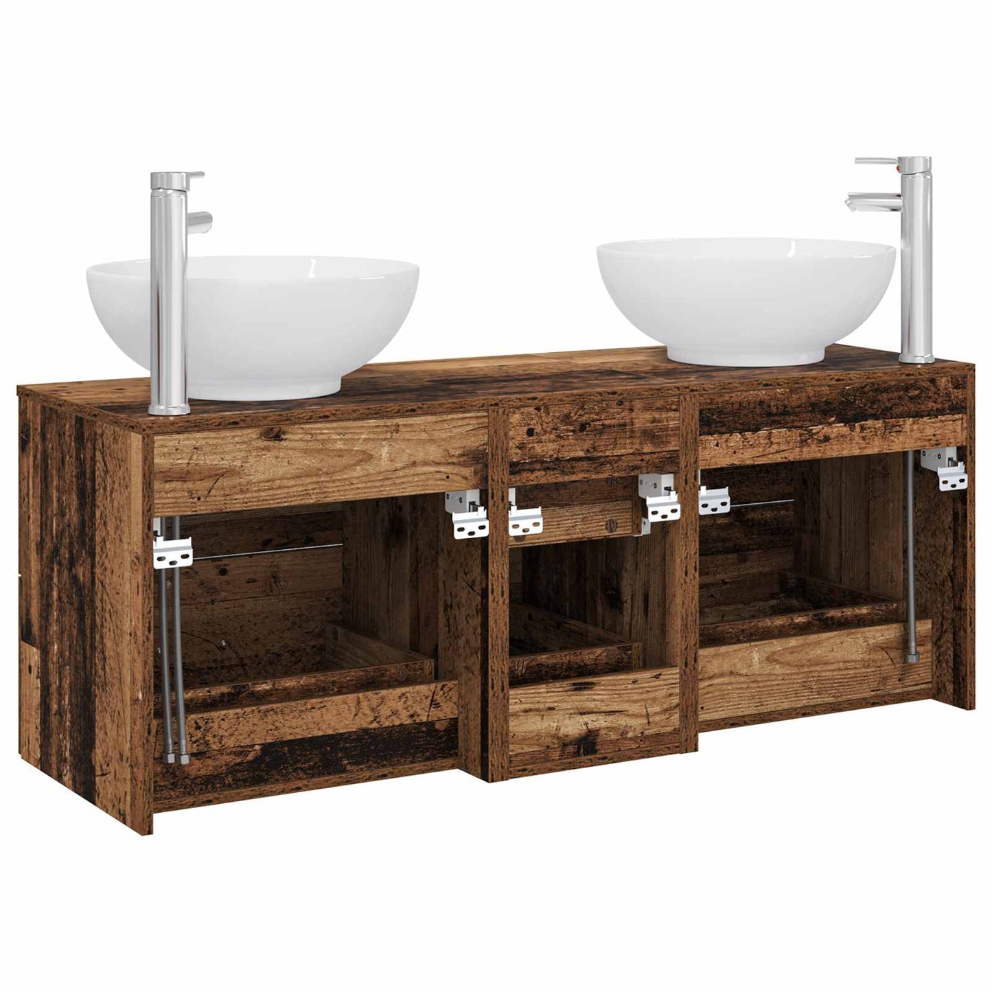 Bathroom Furniture Set 3 pcs Old Wood 49.5 x 44.5 x 65 cm