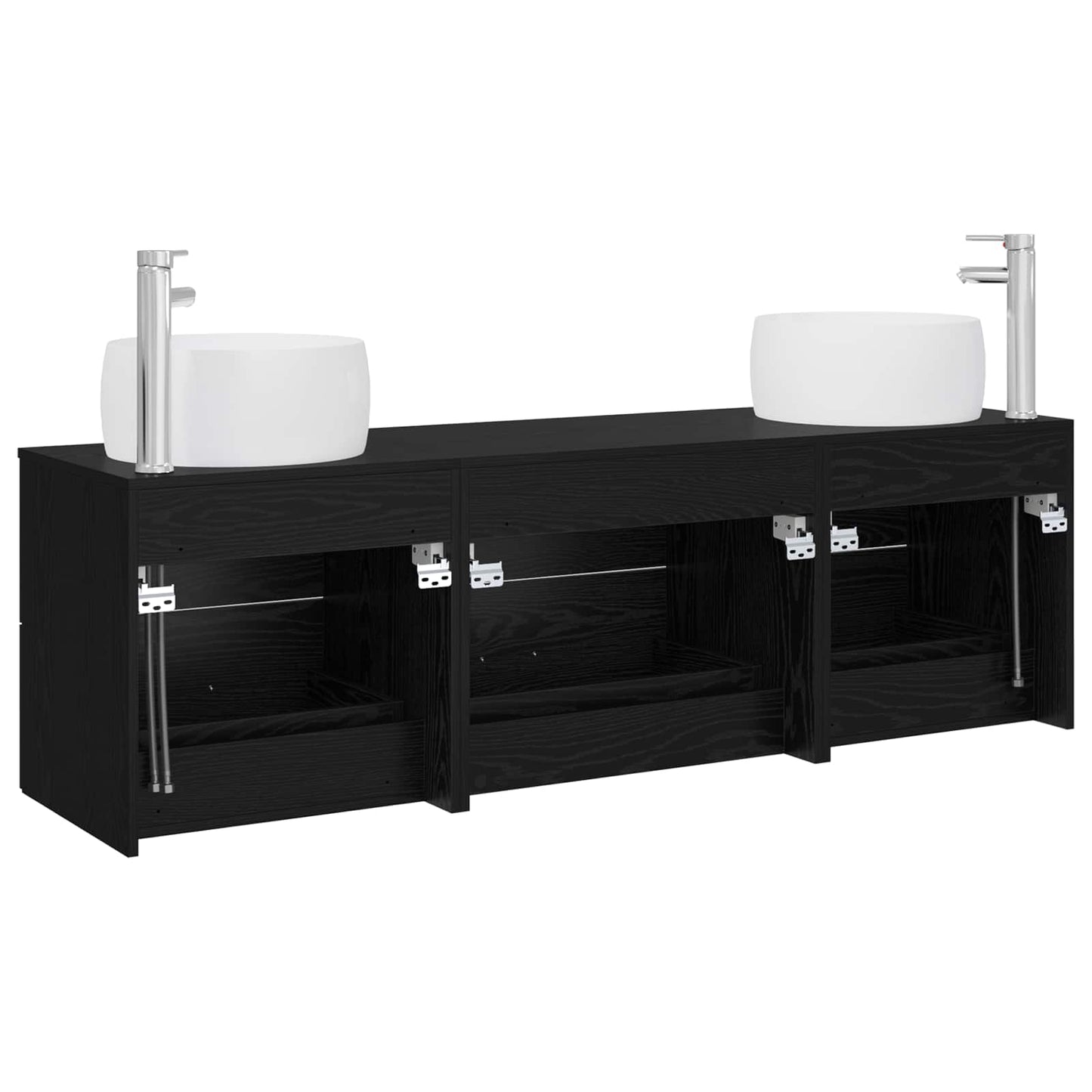 Bathroom Furniture Set 3 pcs Black 49.5 x 44.5 x 66 cm