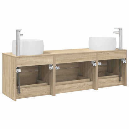 Bathroom Furniture Set 3 pcs Sonoma Oak 49.5 x 44.5 x 66 cm