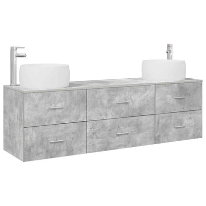 Bathroom Furniture Set 3 pcs Concrete Grey 49.5 x 44.5 x 66 cm