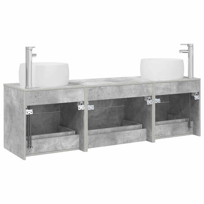 Bathroom Furniture Set 3 pcs Concrete Grey 49.5 x 44.5 x 66 cm