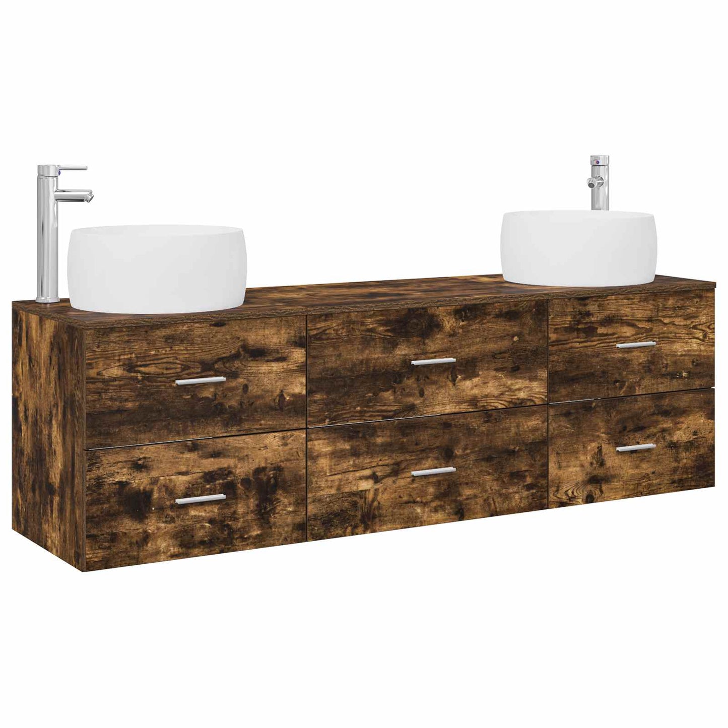Bathroom Furniture Set 3 pcs Smoked Oak 49.5 x 44.5 x 66 cm