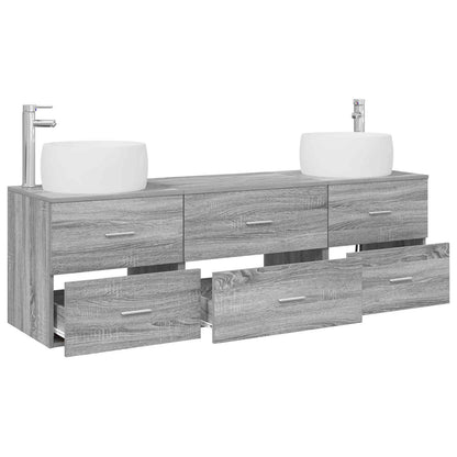 Bathroom Furniture Set 3 pcs Grey Sonoma 49.5 x 44.5 x 66 cm