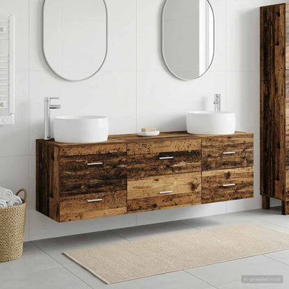 Bathroom Furniture Set 3 pcs Old Wood 49.5 x 44.5 x 66 cm
