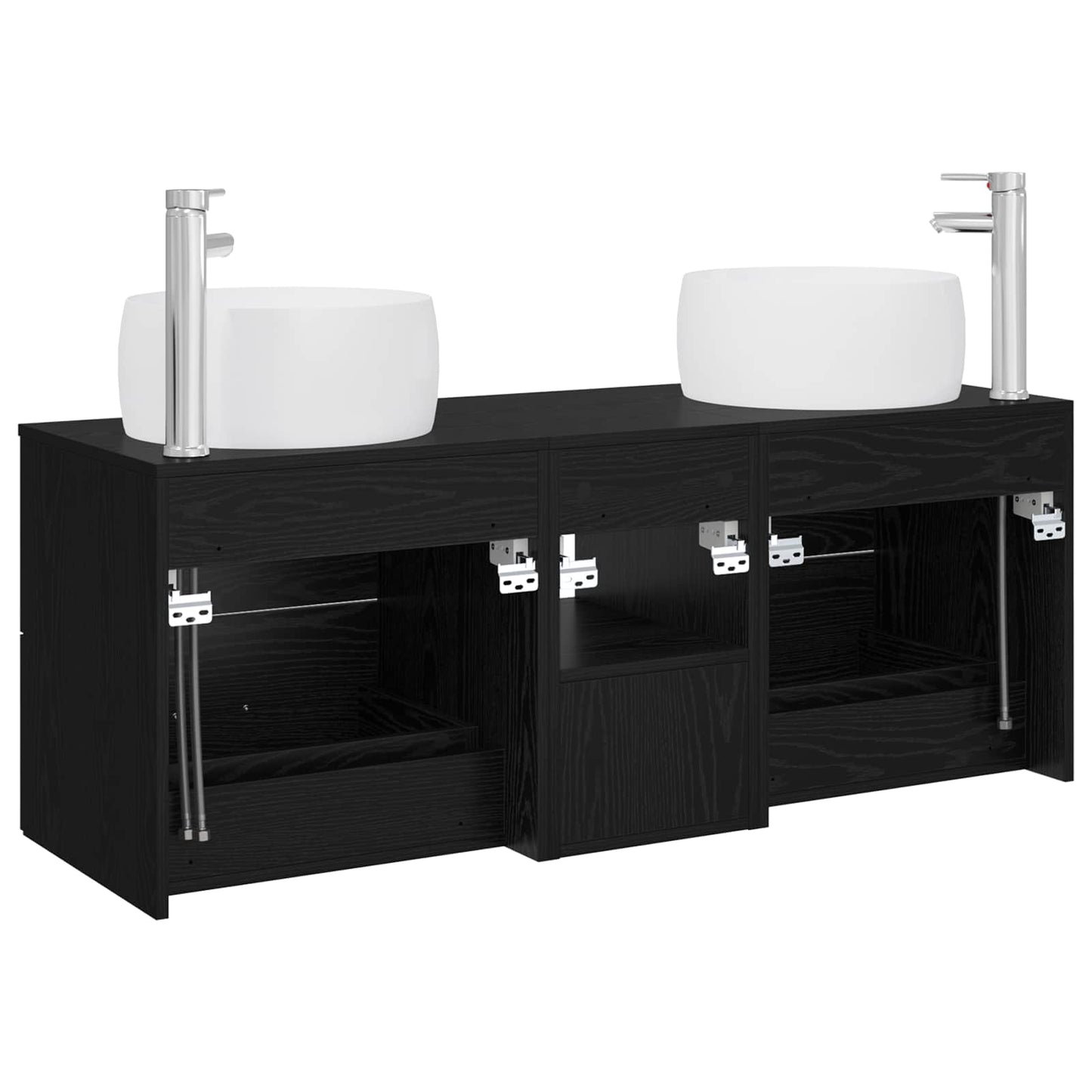 Bathroom Furniture Set 3 pcs Black 49.5 x 44.5 x 66 cm